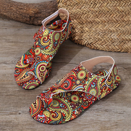 Dam Sandaler Boho Mönstrade Strand- och Sommarskor med Tribal Design