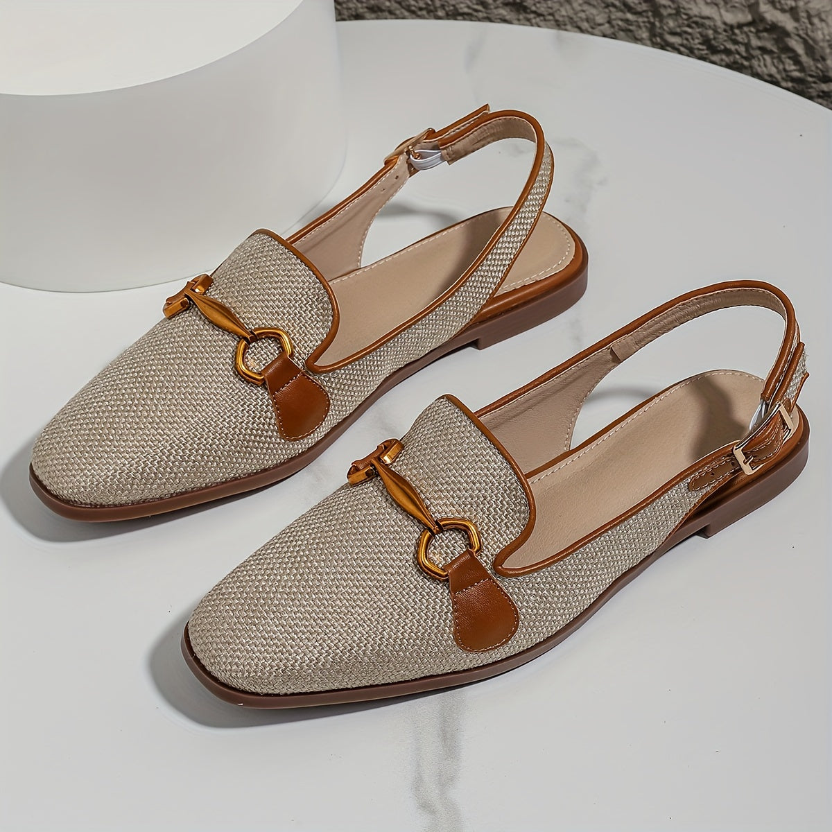 Damloafers med bakrem och spänne – Eleganta vardagsskor för sommar och fritid
