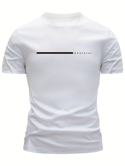 Herr T-shirt Modern Casual Stil "Whatever" Tryckt Design – Perfekt för Vardagsbruk