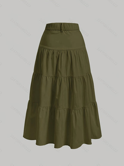 Dam Kjol A-linje Elegant Hög Midja Vår/Sommar