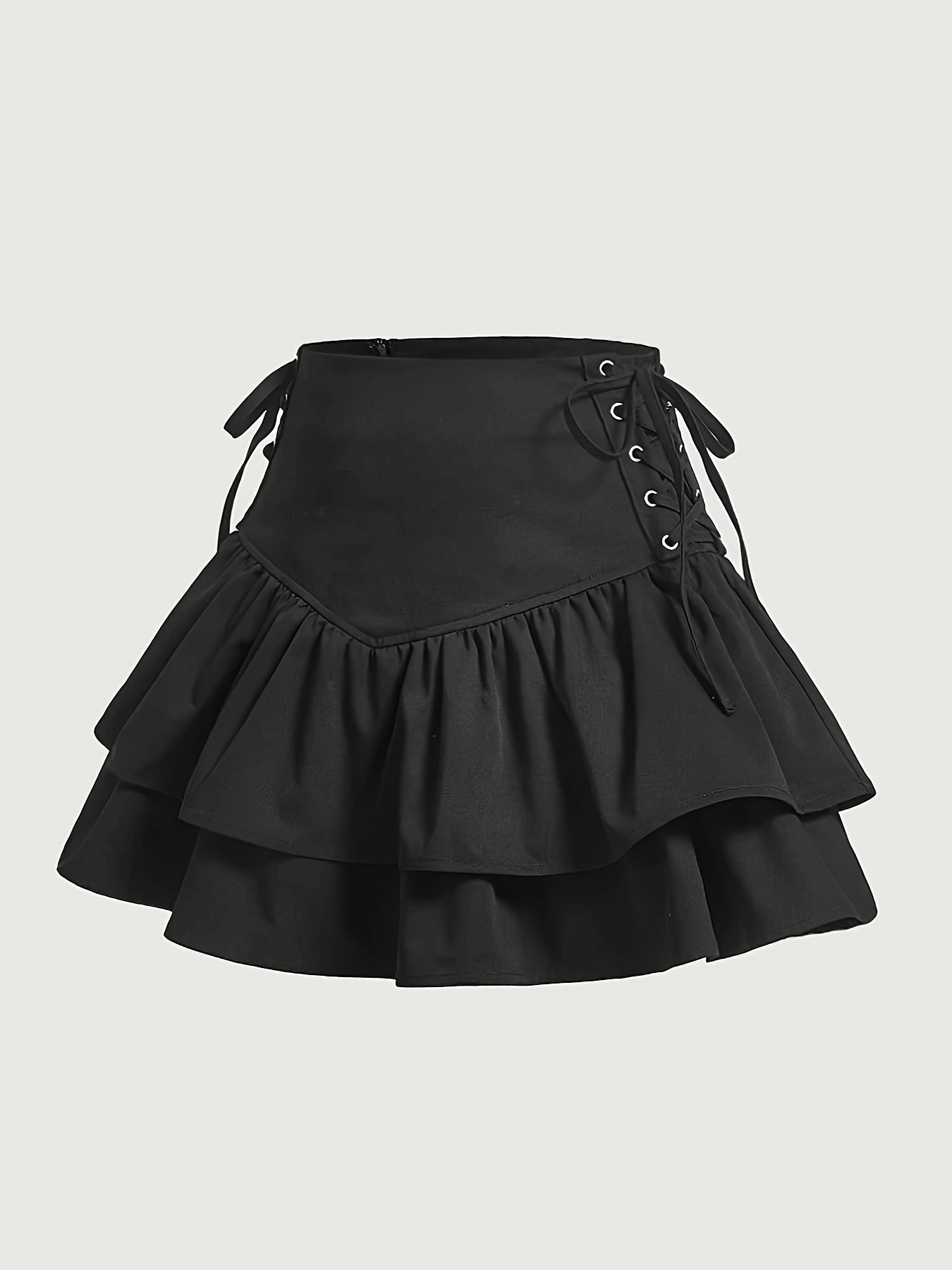Dam Kjol Volang Gotisk Stil Elegant Festklädsel