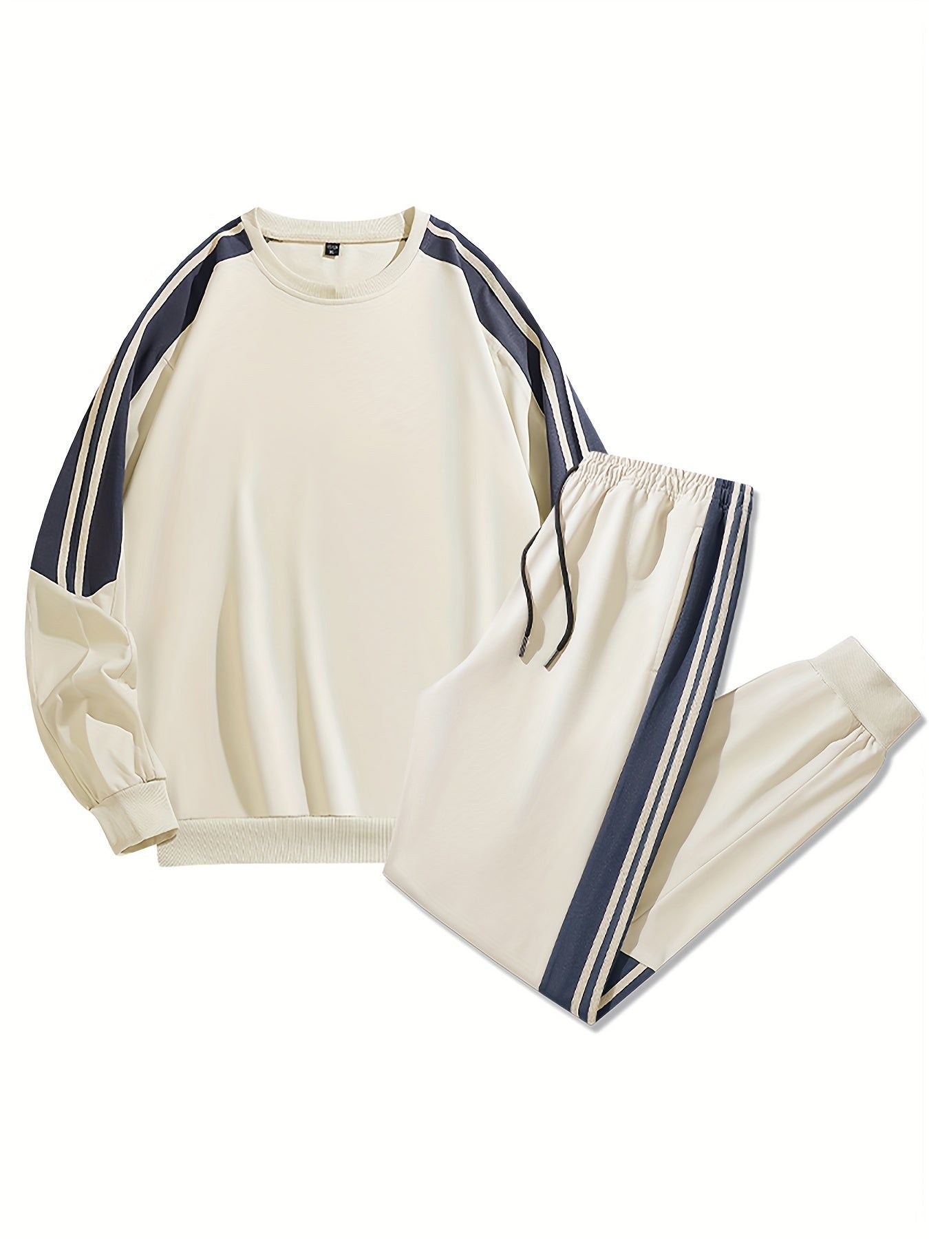 Herrarnas lediga sportset med randig design – tränings- och fritidsoutfit