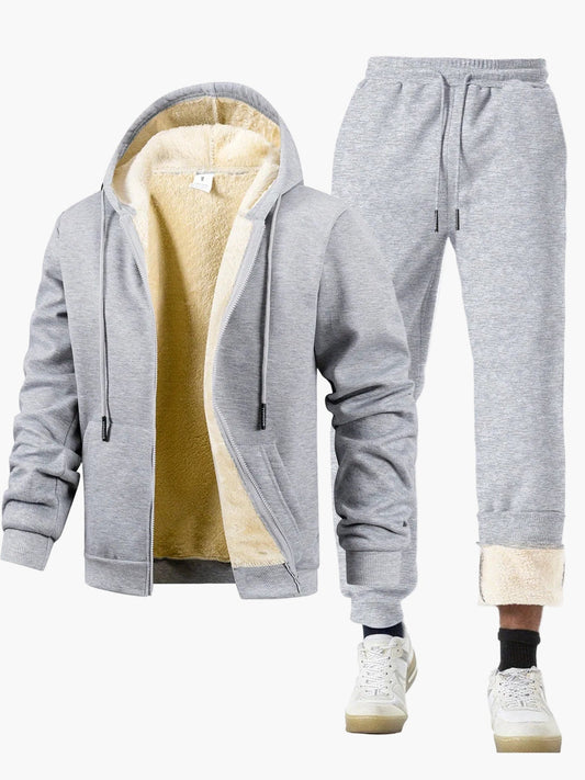 Herrarnas mysiga hoodie- och joggerset för höst och vinter – avslappnad vardagsstil