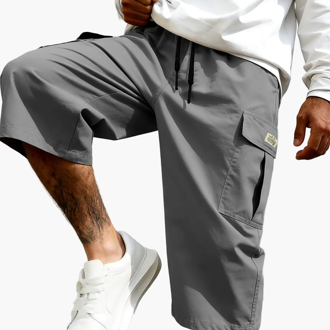 Herr Bermudashorts i cargo-stil för vardagsbruk och streetwear