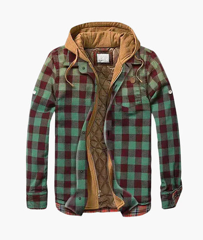 Herrjacka Flanellrutig Hoodie Vår & Höst Urban Stil
