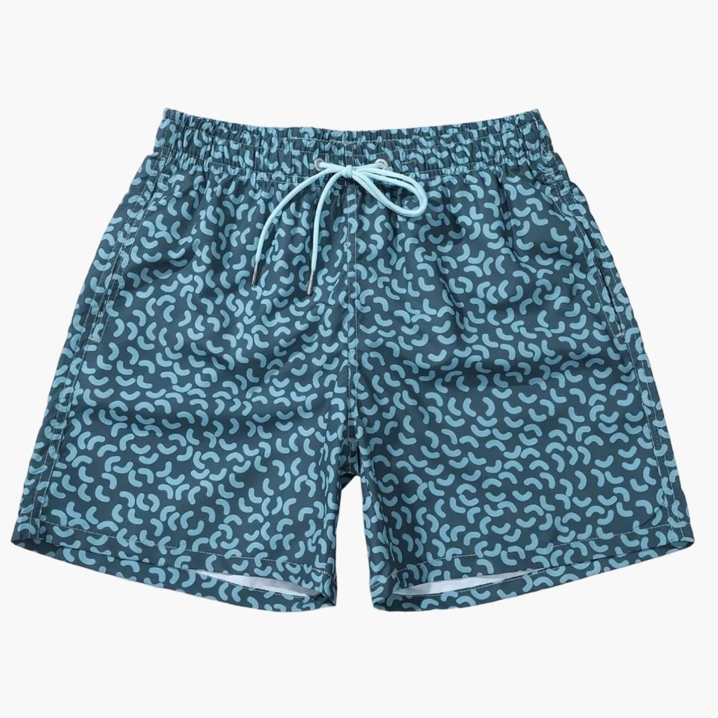 Herr Badshorts Sportig Stil med Snyggt Mönster – Perfekt för Strand och Pool