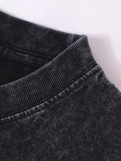 Herrarnas ärmlösa streetwear-tanktop med vintage-tryck och urban stil