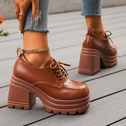 Dam Platform Chunky Oxford Skor för Mode och Vardag