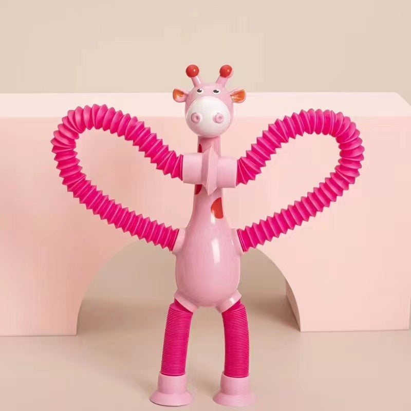 Barnleksak Giraff, Sugekopp & Teleskopisk Rör, Fidget Deformation, Pedagogisk Stressleksak
