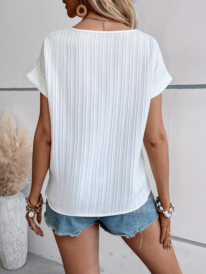 Dam Topp Casual Sommar Kortärmad Elegant Stil