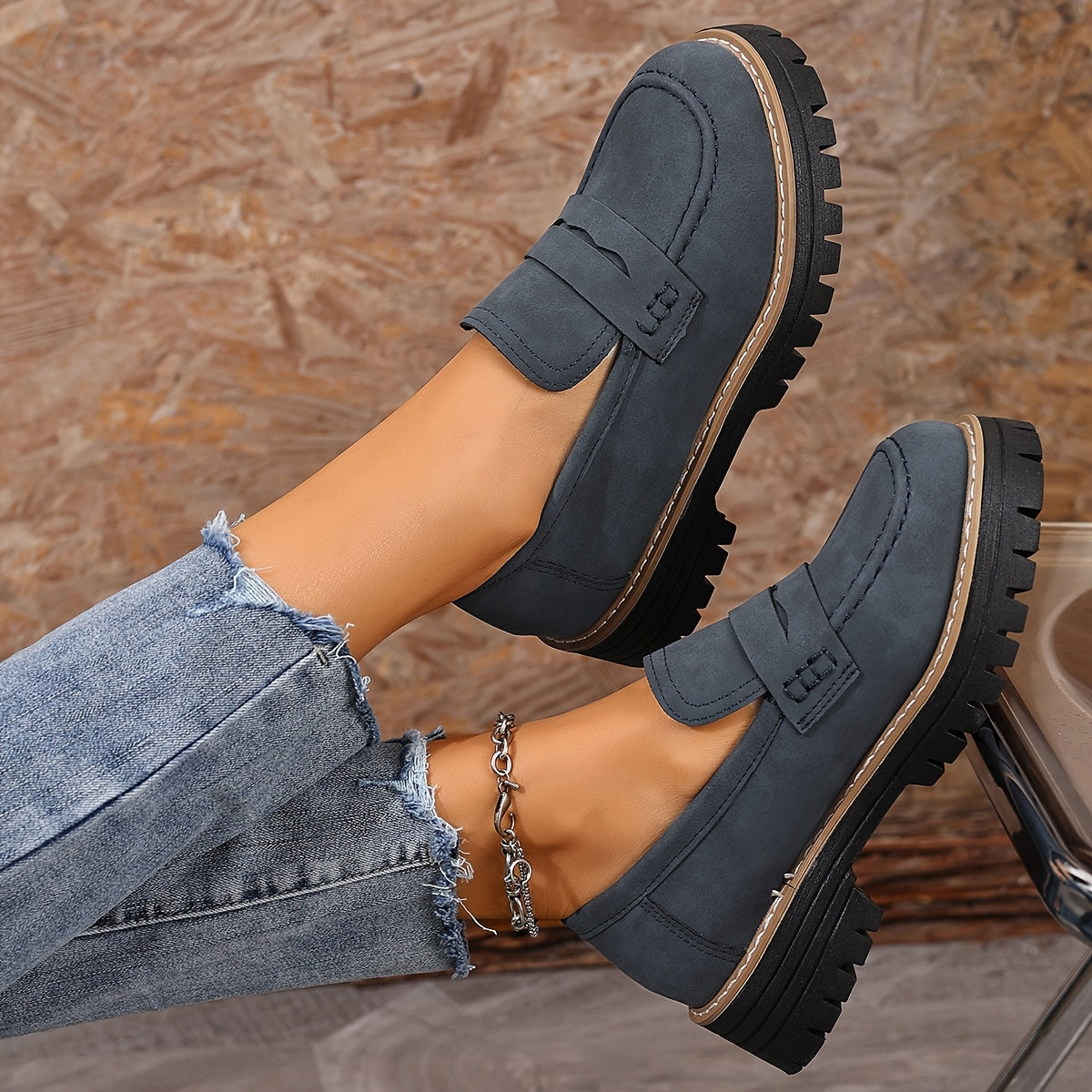 Damloafers med grov sula och modern design – Perfekta vardagsskor för stil och komfort