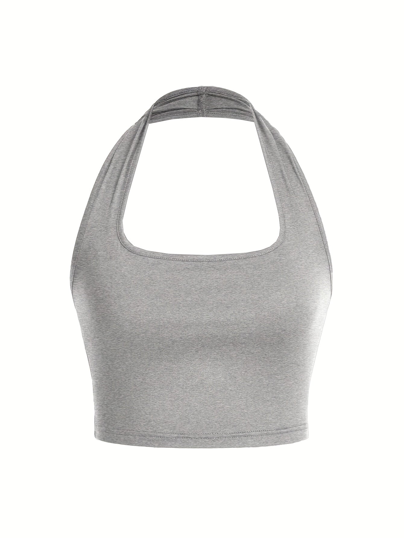 Dam Halterneck Crop Top med Öppen Rygg - Trendig Sommartopp för Vardag och Fest