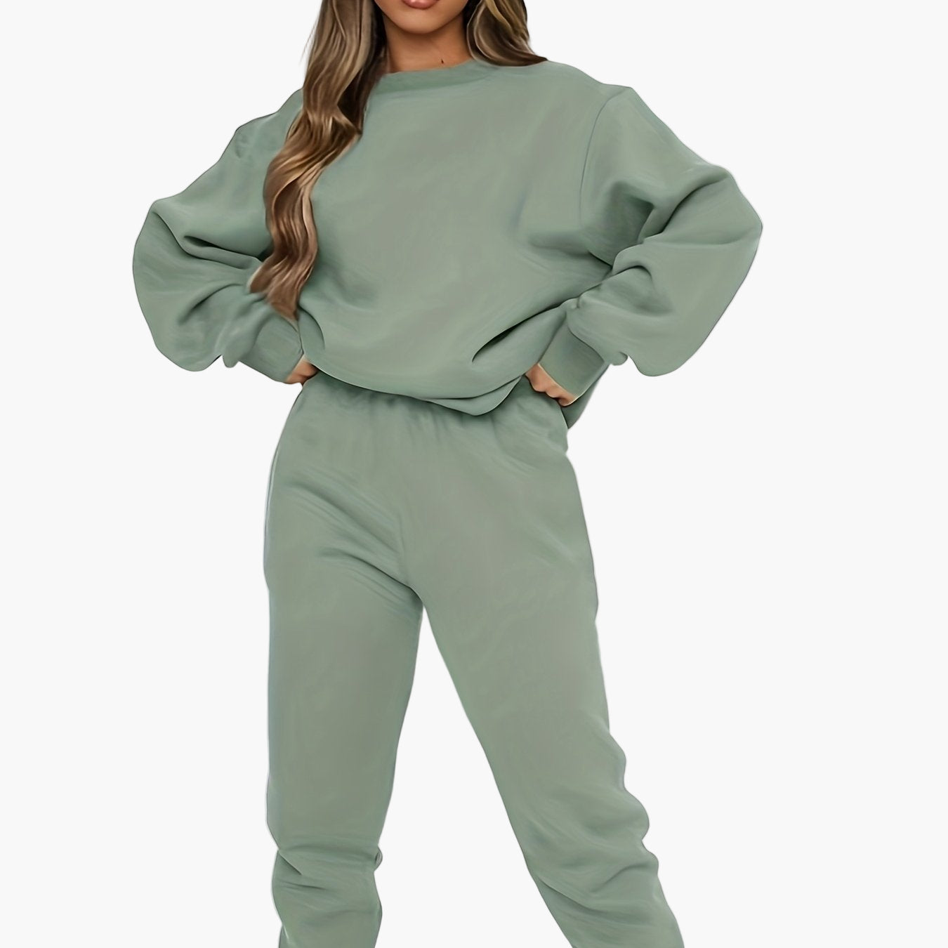 Damers avslappnade träningsset – Elegant sweatshirt och byxa för vardag och fritid