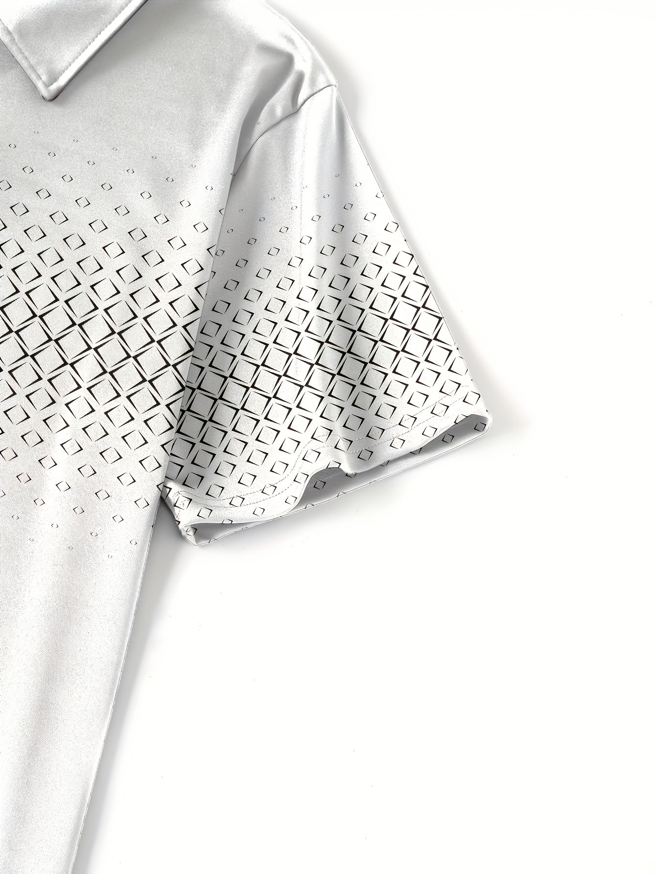 Herr Pikétröja med Modern Geometrisk Design – Casual Stil för Sommar