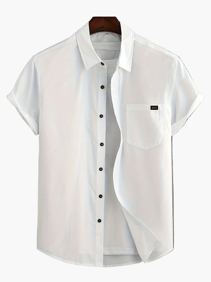 Herr Skjorta Kortärmad Casual Stil Perfekt för Sommar och Vardag