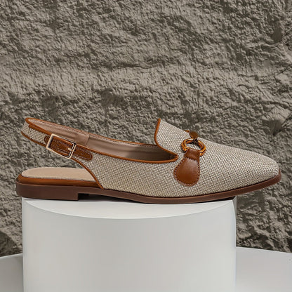 Damloafers med bakrem och spänne – Eleganta vardagsskor för sommar och fritid