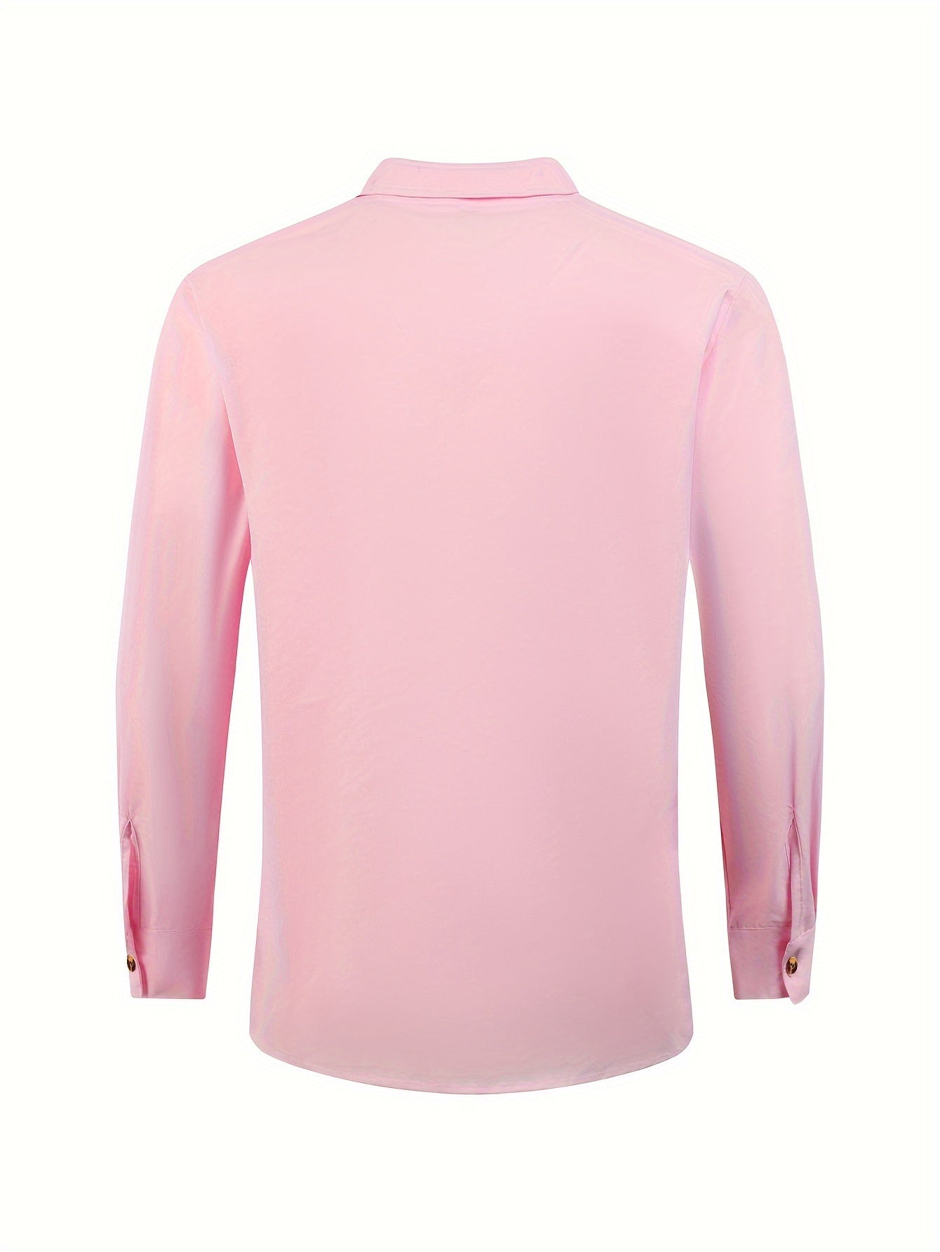 Herr Skjorta Casual Weekend med Ståkrage och Dekorativa Knappar - Elegant Vardagsstil