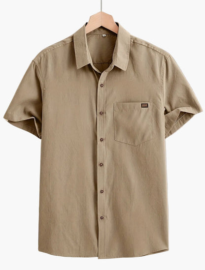 Herr Skjorta Kortärmad Casual Stil Perfekt för Sommar och Vardag