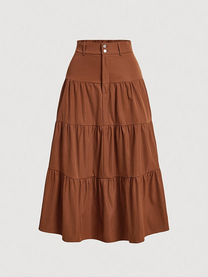 Dam Kjol A-linje Elegant Hög Midja Vår/Sommar