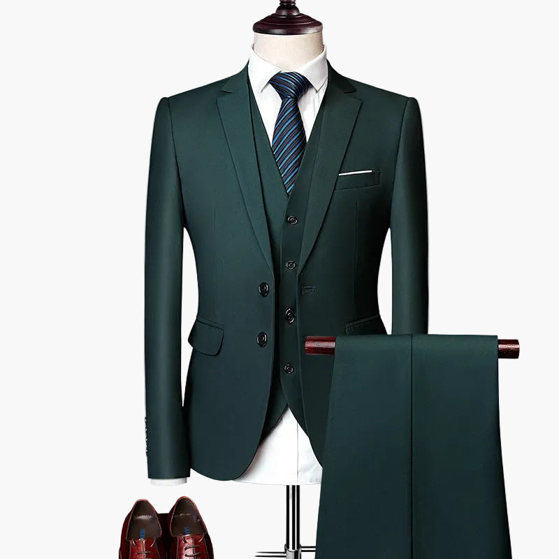 Herr Elegant 3-Delad Kostymset Slim Fit Formell Bröllop & Affär