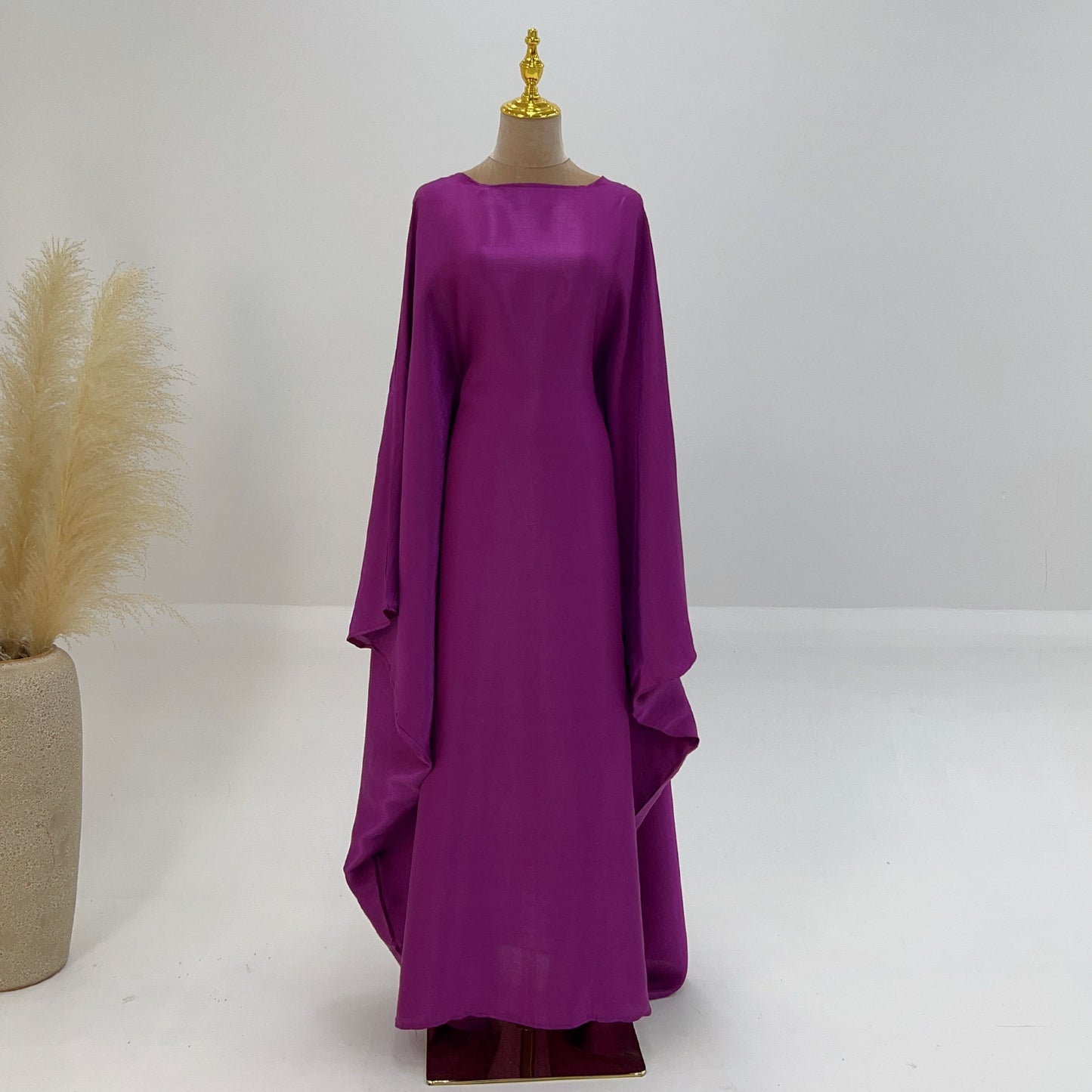 Dam Kaftan Festklänning Elegant Långärmad Lös Passform