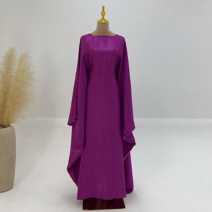 Dam Kaftan Festklänning Elegant Långärmad Lös Passform