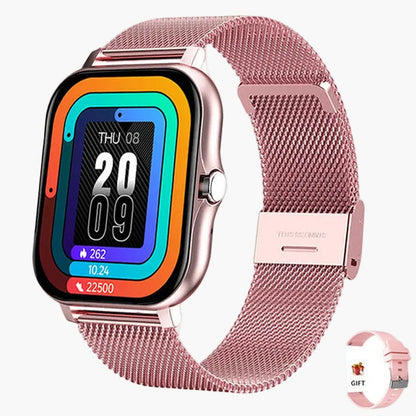 Dam Smartwatch med Hälsomonitorering, Fitness & Sociala Meddelanden – Elegant Stil för Aktiva Kvinnor