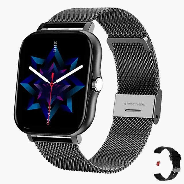 Dam Smartwatch med Hälsomonitorering, Fitness & Sociala Meddelanden – Elegant Stil för Aktiva Kvinnor
