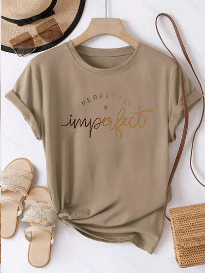 Dam T-shirt med tryck – Perfekt Oimponerad, Casual Stil, Vardagsanvändning