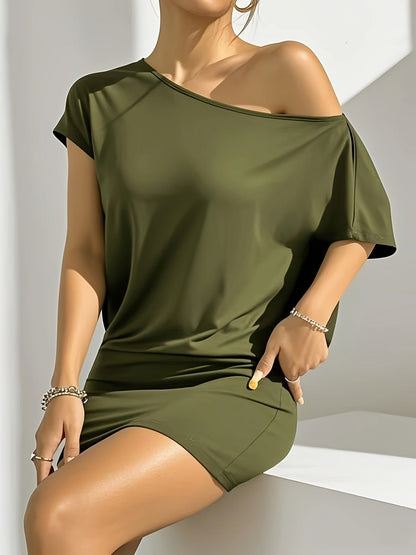 Damklänning Mini Off Shoulder Elegant Vardagsstil – Perfekt för Dag och Kväll