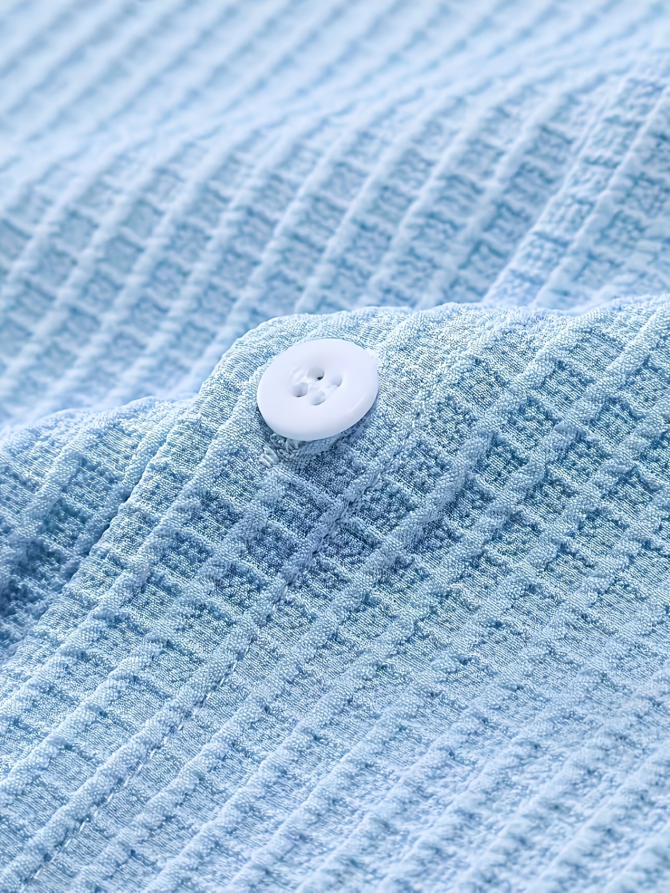 Herr Skjorta Kortärmad Texturerad Waffle-Knit Resortskjorta Trendig & Avslappnad