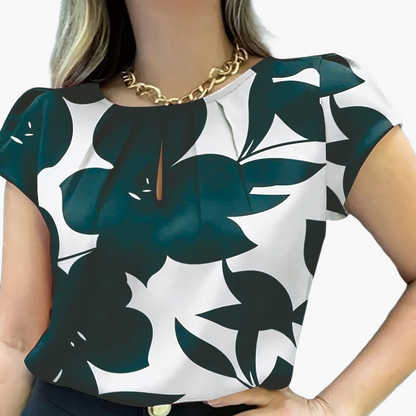Dam Blus Kortärmad Elegant Kontorsstil Lös Passform