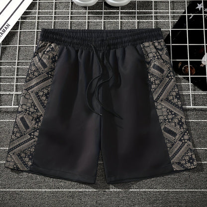 Herrshorts med grafiskt mönster och avslappnad streetwear-stil för vardagsbruk