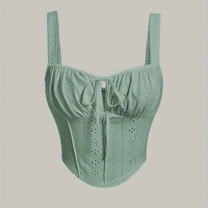 Dam Bustier Top med Knytning – Feminint och Trendigt Modeplagg för Vår och Sommar