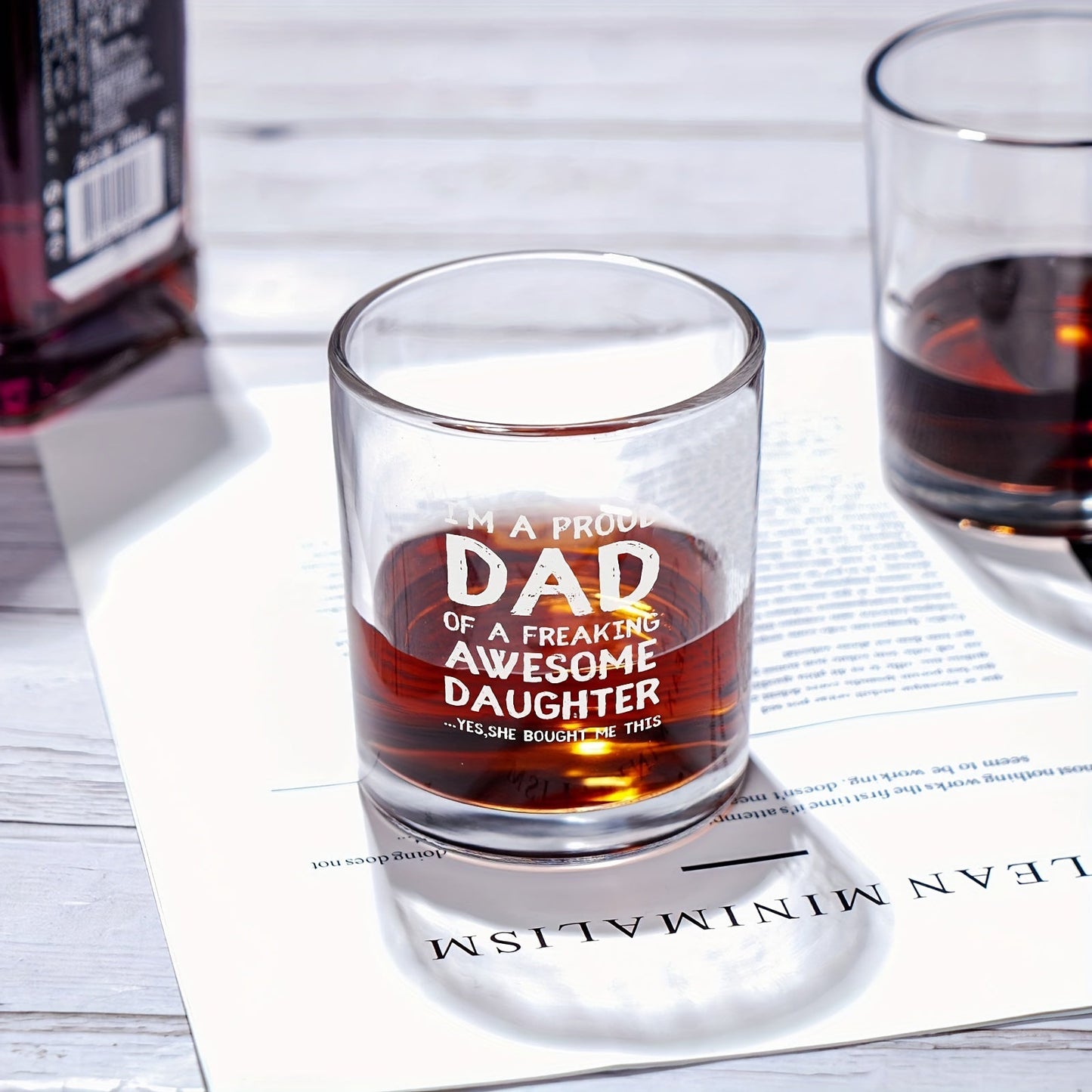 Herrarnas whiskeyglas med rolig text – Perfekt present till pappa från dotter, fars dag, baraccessoar