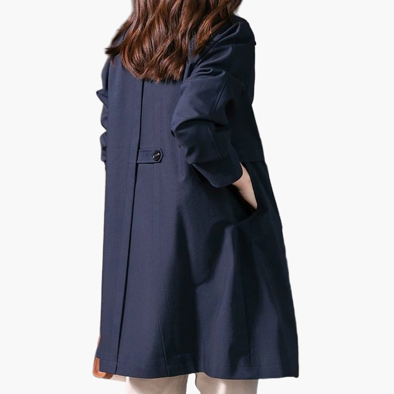 Dam Klassisk Kort Trenchcoat – Elegant Vår- och Höstjacka för Arbete och Fritid