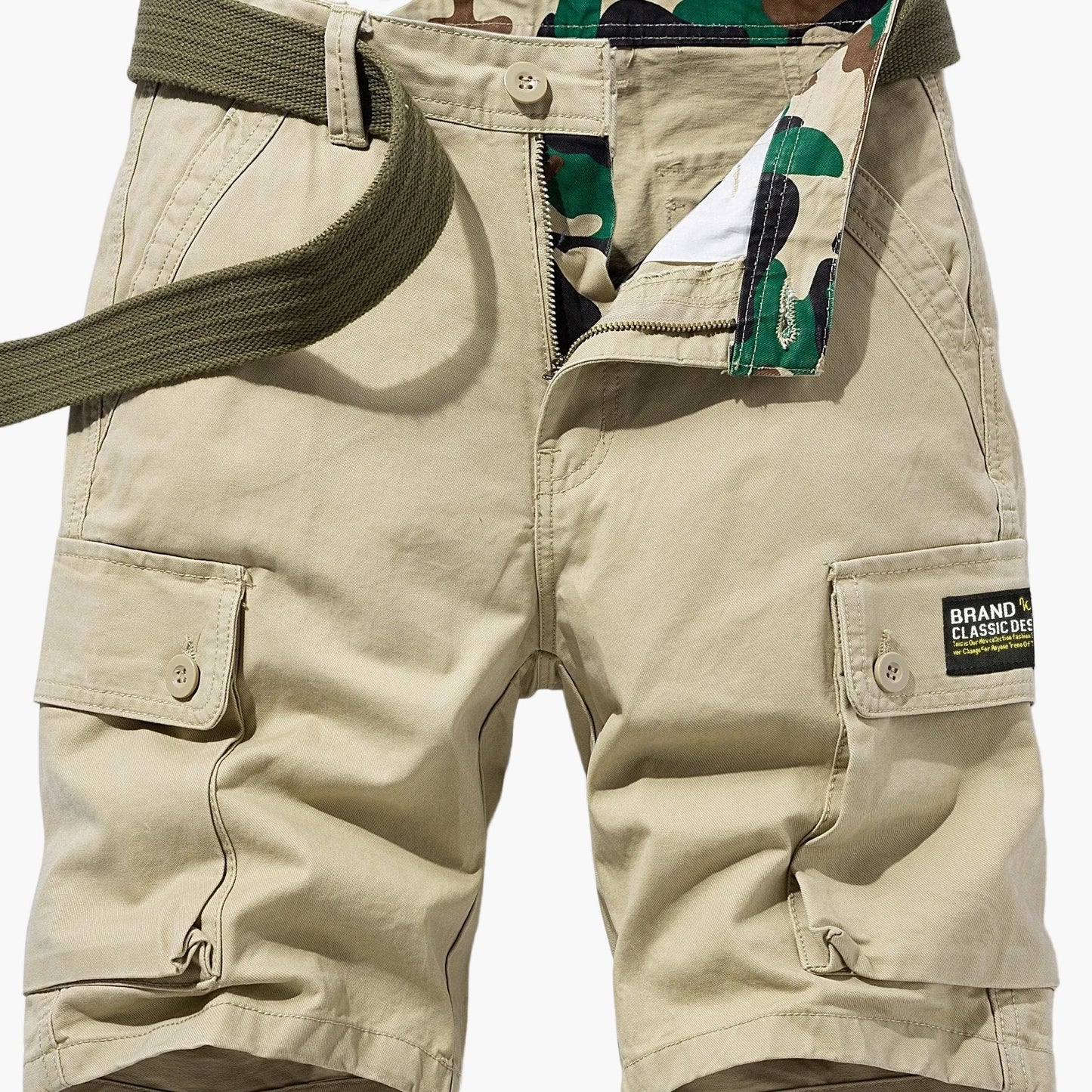 Herrar Cargo Shorts med Bälte – Klassisk och Praktisk för Vardag och Äventyr