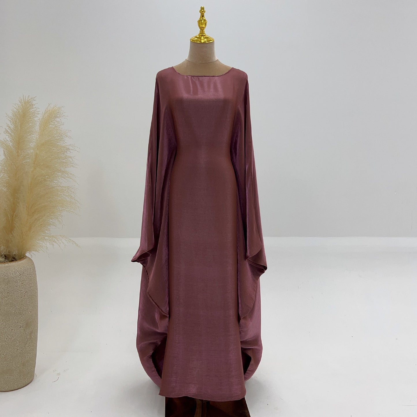Dam Kaftan Festklänning Elegant Långärmad Lös Passform