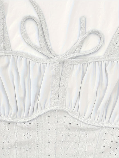 Dam Bustier Top med Knytning – Feminint och Trendigt Modeplagg för Vår och Sommar