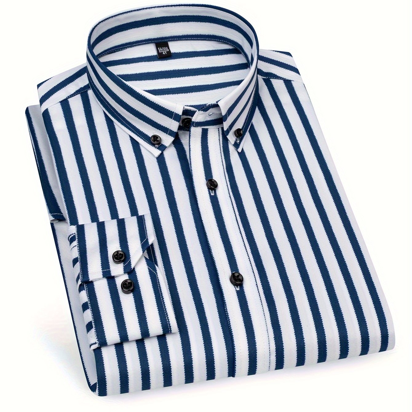 Herrskjorta Slim Fit Randig Stil för Vardagsbruk och Utekvällar