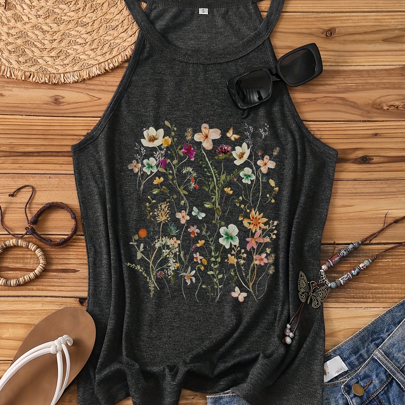 Damlinne med blommigt tryck – somrig casual stil för vardag och semester