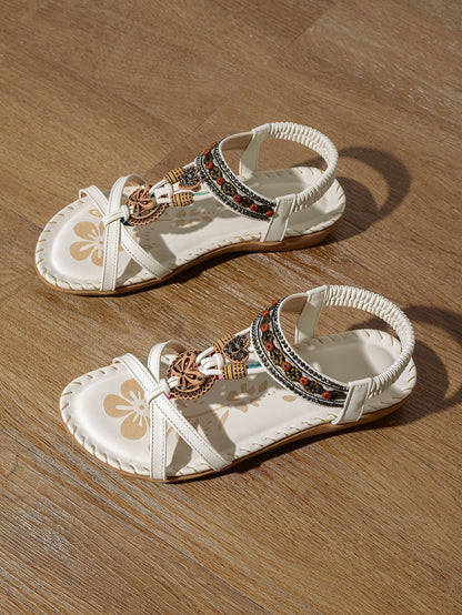Jennifer – Blommiga Sandaler med Strass