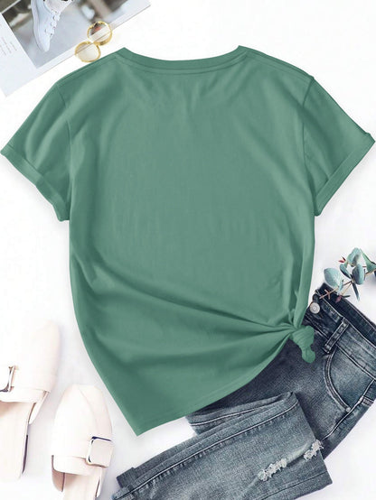 Dam T-shirt med konstnärligt vildblomstryck – Avslappnad stil för vardagsbruk