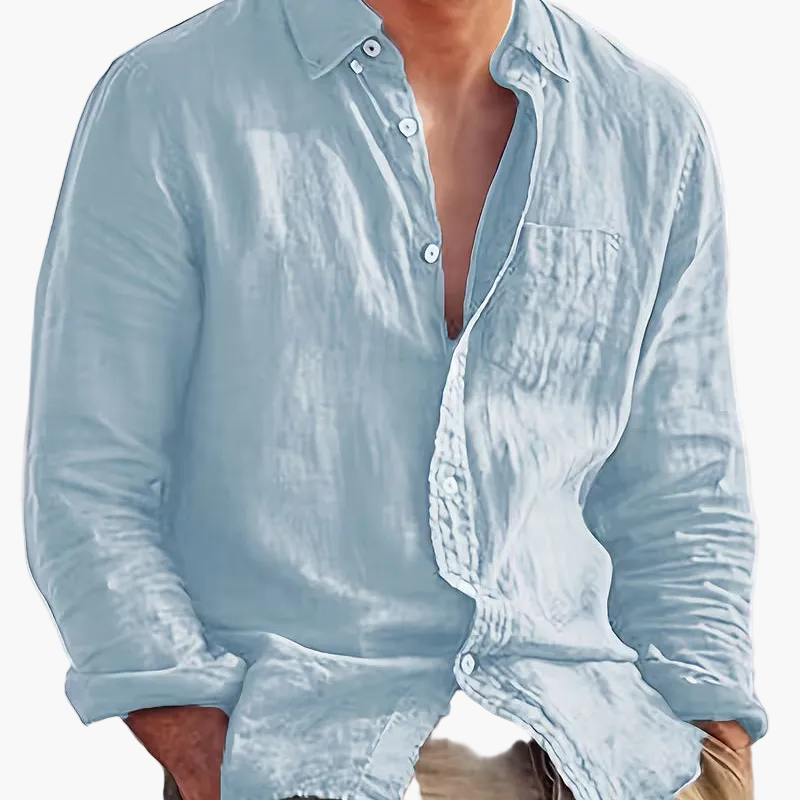 Herr Skjorta Casual Stil med Knäppning – Perfekt för Vardag och Fritid