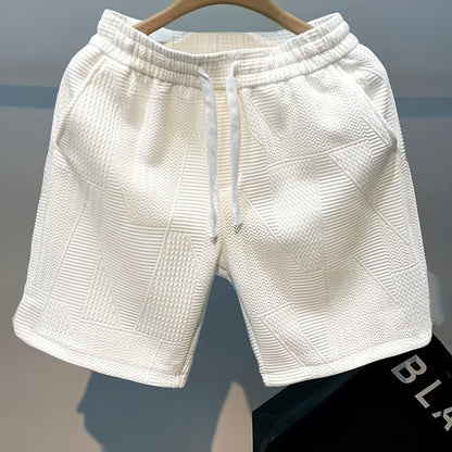 Herrshorts Avslappnad Stil Med Präglat Mönster För Fritid Och Träning