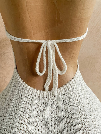 Dam Playsuit Virkad Halterneck Kort Bohemisk Sommarstil