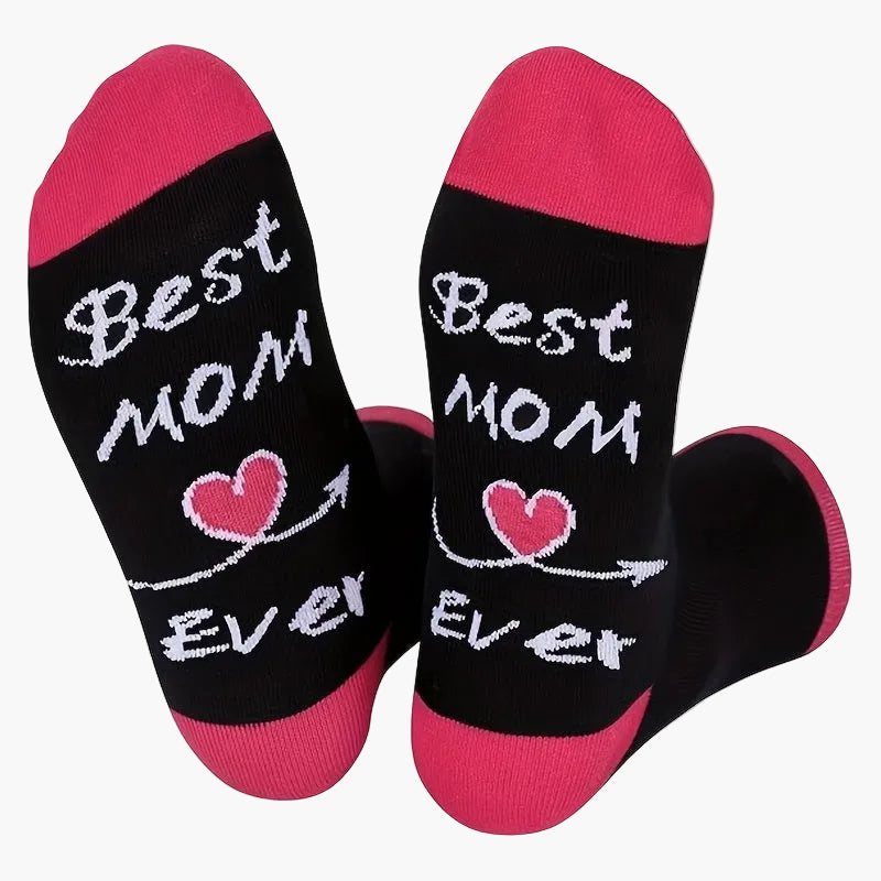 Damstrumpor – Roliga Best Mom Ever-presentstrumpor för kvinnor – Perfekt gåva till mamma