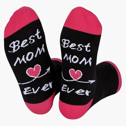Damstrumpor – Roliga Best Mom Ever-presentstrumpor för kvinnor – Perfekt gåva till mamma