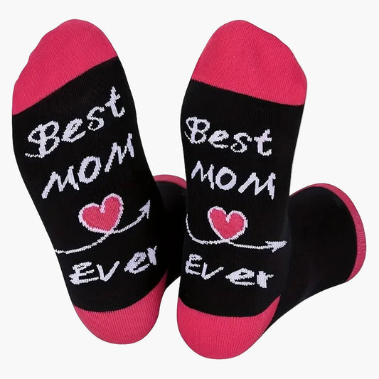 Damstrumpor – Roliga Best Mom Ever-presentstrumpor för kvinnor – Perfekt gåva till mamma