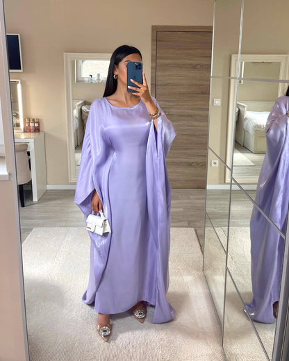 Dam Kaftan Festklänning Elegant Långärmad Lös Passform